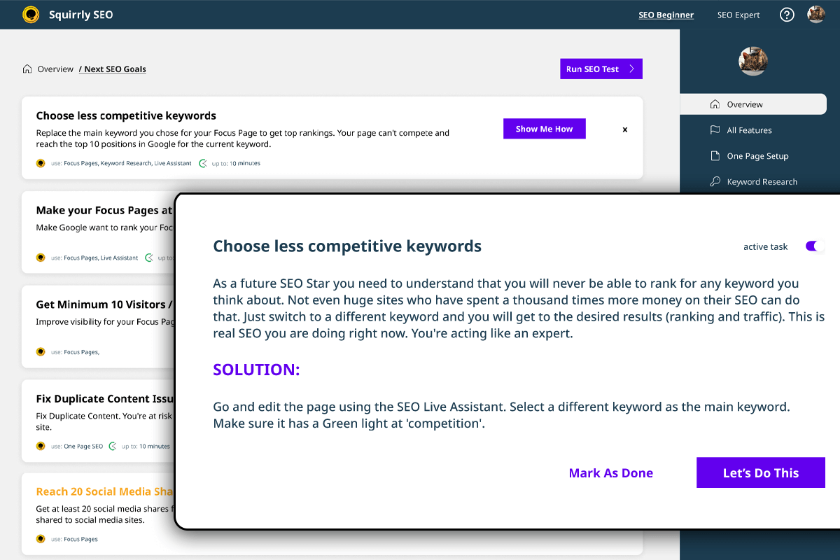screenshot of Squirrly SEO